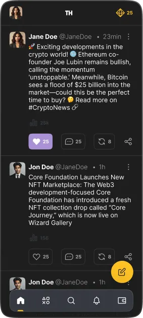 FinHub mobile feed