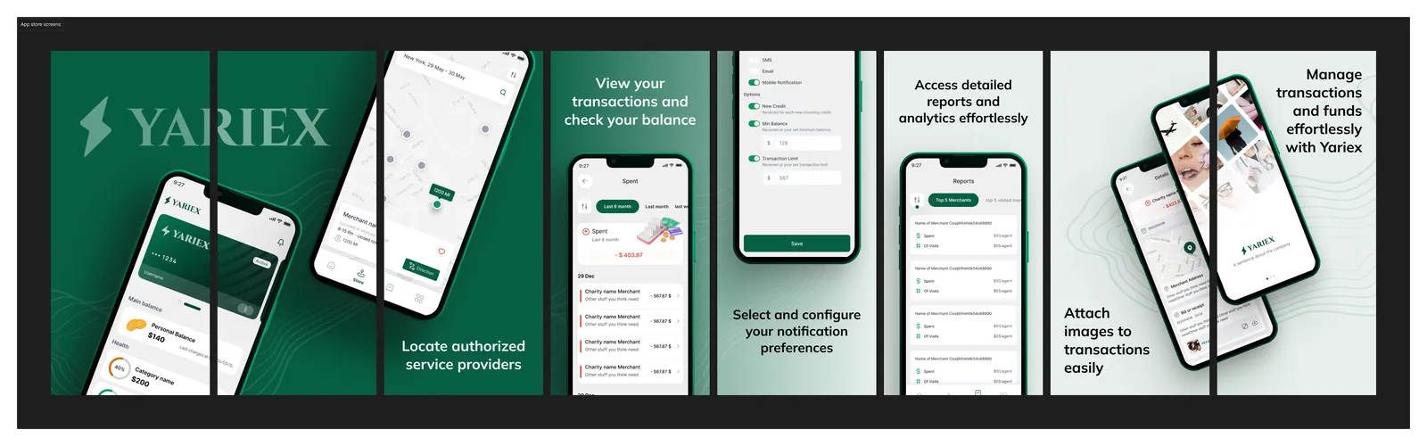 Yariex App Store screenshot set
